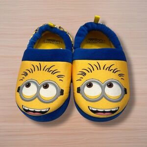Minions Kids Non-Slip Slippers Size 11–12 Cozy‎ Cartoon Indoor Shoes